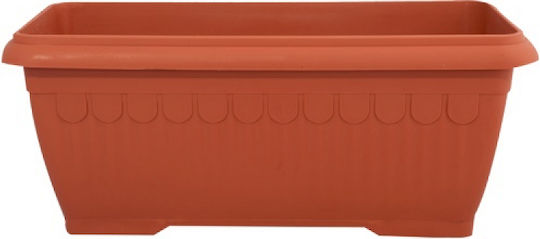 Miltoplast Olympos Planter Box Plastic Terracotta 80x35x35cm.