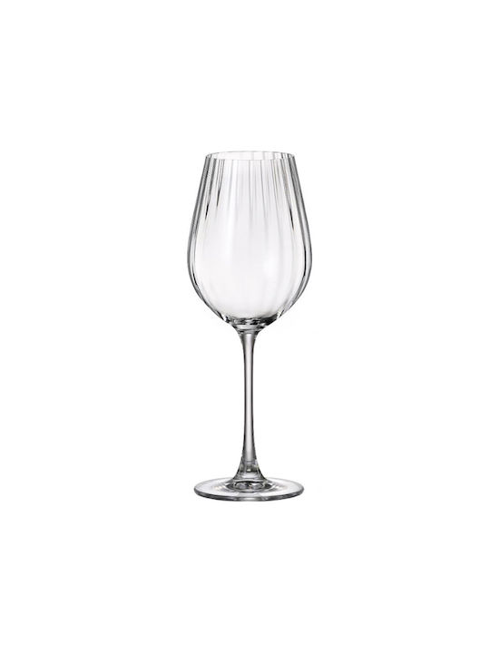 Bohemia Columba Optic Glass Set for White Wine made of Crystal Stacked 500ml 6pcs