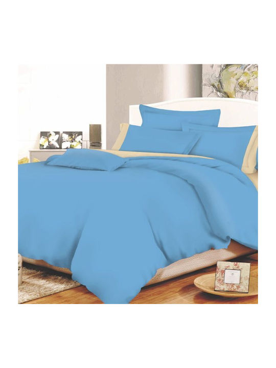 Le Blanc Sheet Sets Single with Elastic 100x200+22cm. Cotton Line Light Blue 3pcs