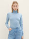 Tom Tailor Women's Long Sleeve Pullover Turtleneck Light Blue