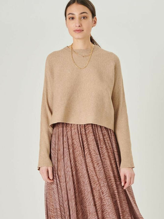 24 Colours Women's Long Sleeve Pullover Beige