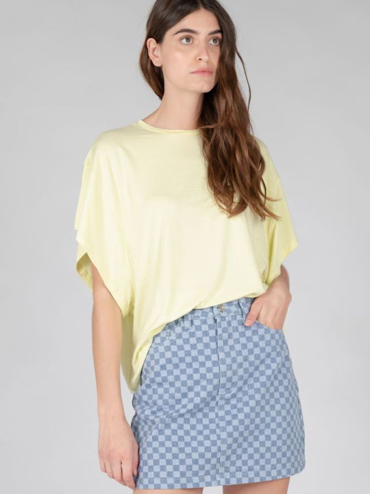 24 Colours Women's Summer Blouse Short Sleeve Yellow