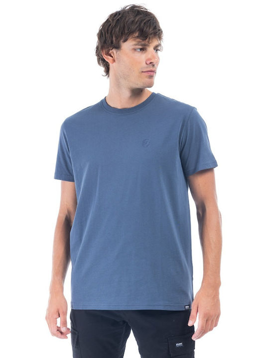 District75 T-shirt Bărbătesc cu Mânecă Scurtă Albastru