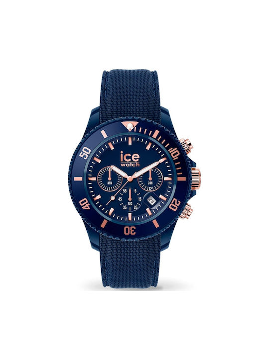 Ice Watch Chronograph Battery with Blue Rubber Strap