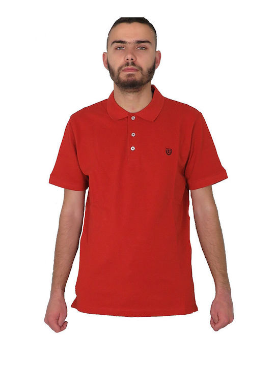 Pre End Bluza Bărbătească cu Mânecă Scurtă Polo Roșie