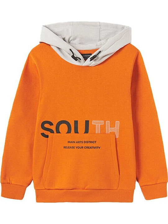 Kids Sweatshirt with Hood and Pockets Orange