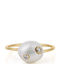 George Art Jewels Ring with Pearls & Zircon made of Silver Gold Plated