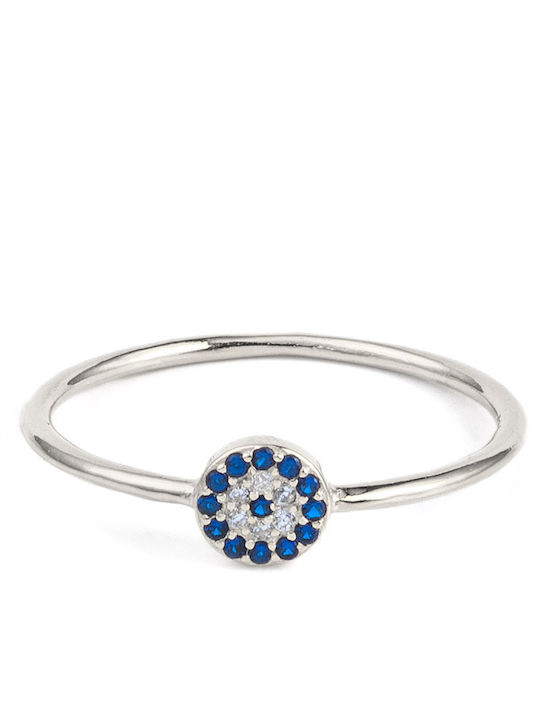 George Art Jewels Γυναικείο Δαχτυλίδι Βεράκι με Ζιργκόν από Ασήμι Επιχρυσωμένο