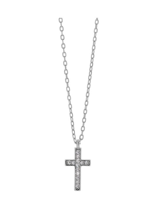 Papadopoulos Gold Women's Cross from Silver with Chain