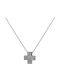 Katsigiannis Crucifix de Aur Alb de 14K cu Lanț SΝ-1045