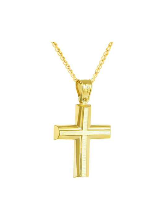 Katsigiannis Men's Gold Cross 14K with Chain