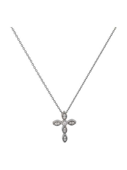 Katsigiannis Weißgold Kreuz 14K mit Kette