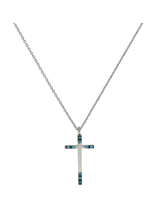 Katsigiannis Weißgold Kreuz 14K mit Kette