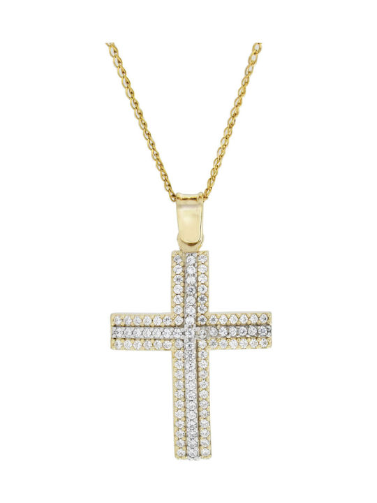 Katsigiannis Damen Gold Kreuz 14K