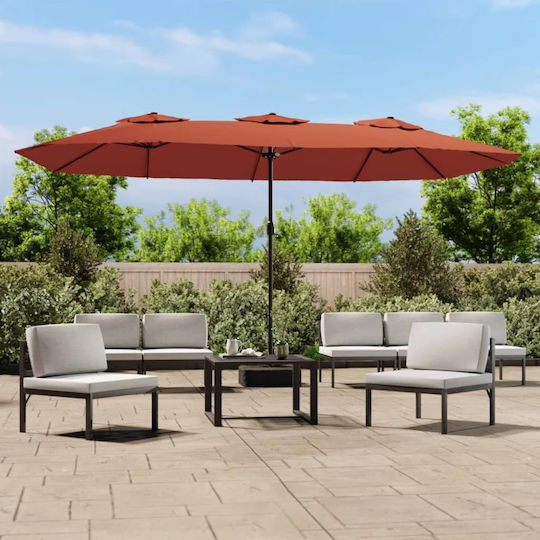 Aluminium Garten- und Terrassen-Sonnenschirm Orange 4,49x2,45xHöhe 2,45 m