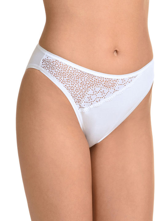 Miss Rosy Femeie Slip cu Dantelă Alb