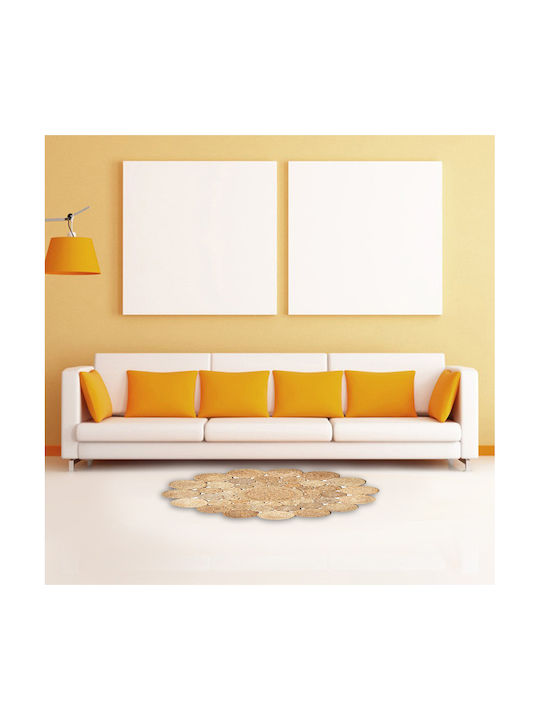 Teppich Rund Sommer aus Jute Beige