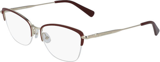 Longchamp Eyeglass Frame Katzenauge Silber LO2118 604