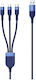 Remax Braided USB to micro USB / Type-C / Lightning Cable 5A Μπλε 1m (RC-C068)