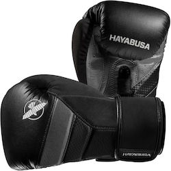 Hayabusa Boxhandschuhe aus Kunstleder Schwarz