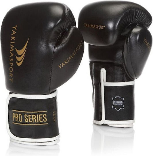 Yakimasport Boxing Gloves Leather for Match Black
