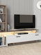 Wohnzimmer TV-Einheit Simal Weiß mit Beleuchtung L168.2xB31.3xH120cm