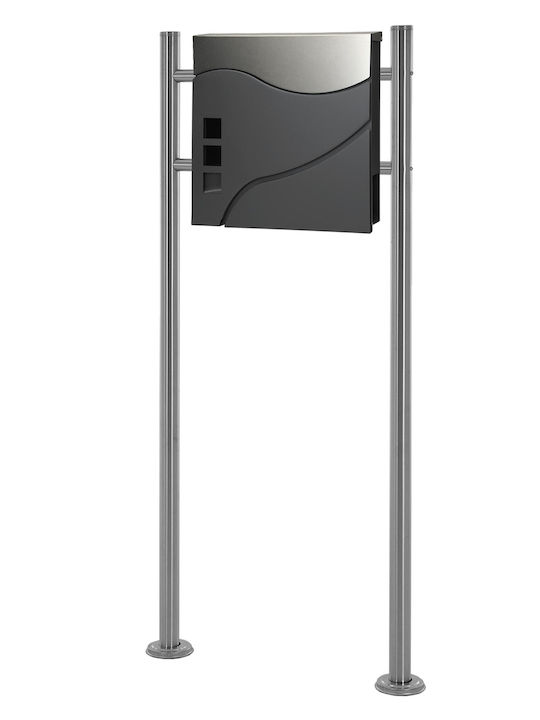 ECD Germany Γραμματοκιβώτιο Εξωτερικού Χώρου Inox σε Γκρι Χρώμα 23x17cm