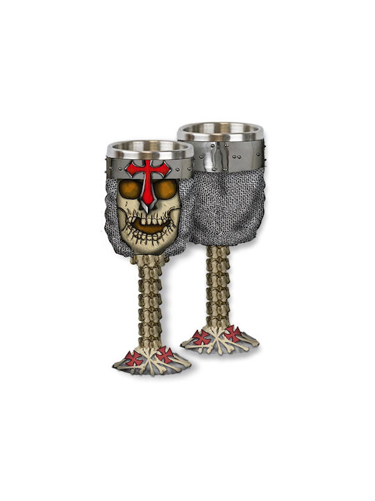 Martinez Albainox Glass for White and Red Wine made of Metal Goblet