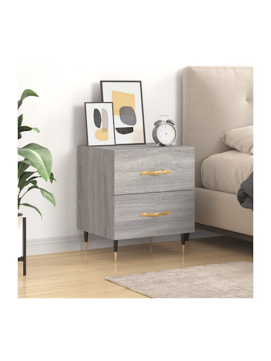 Wooden Bedside Table Gray 40x35x47.5cm