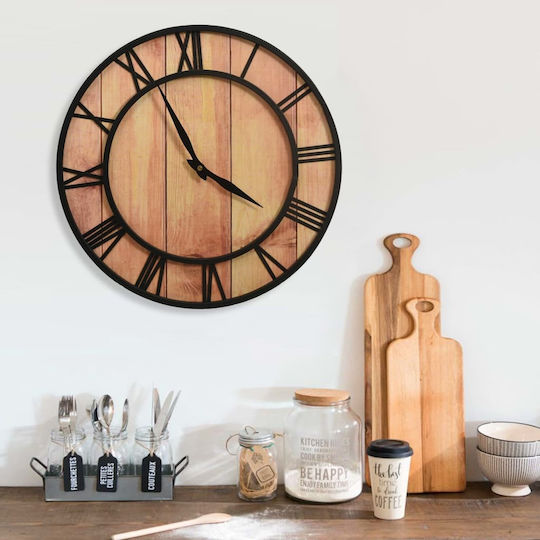 vidaXL Antique Wall Clock Wooden Brown Ø39cm
