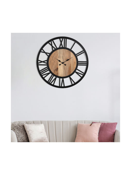 Womo design Silent Antique Wall Clock Wooden Black Ø92cm