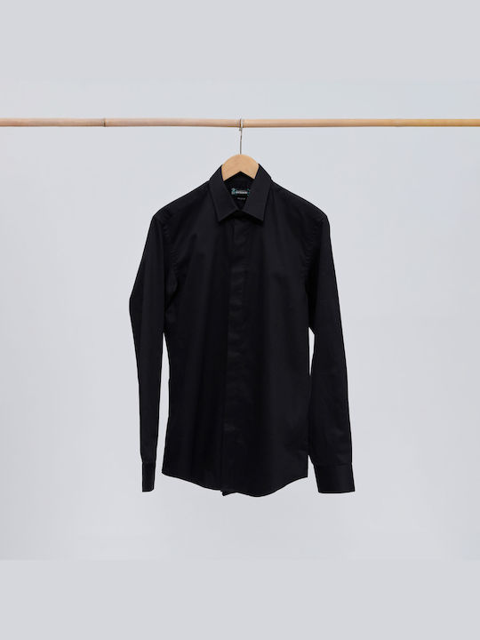 Aristoteli Bitsiani Men's Shirt Long Sleeve Cotton Black