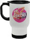 Koupakoupa Stainless Steel Thermos Bottle 450ml White with Handle and Straw