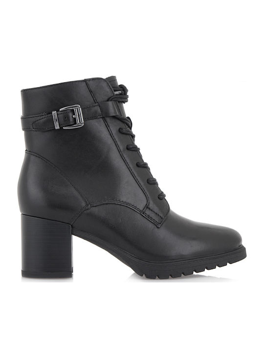Leder Stiefeletten Damen Schwarz