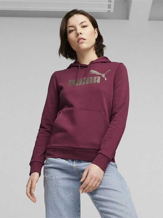 Puma Women's Hooded Sweatshirt Burgundy