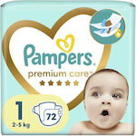 Pampers Premium Care Πάνες με Αυτοκόλλητο No. 1 για 2-5kg 72τμχ