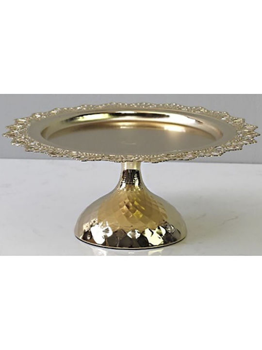 Iliadis Gold Glass Pedestal Cake Stand 31x31x13cm