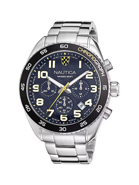 Nautica Watch Battery with Silver Metal Bracelet