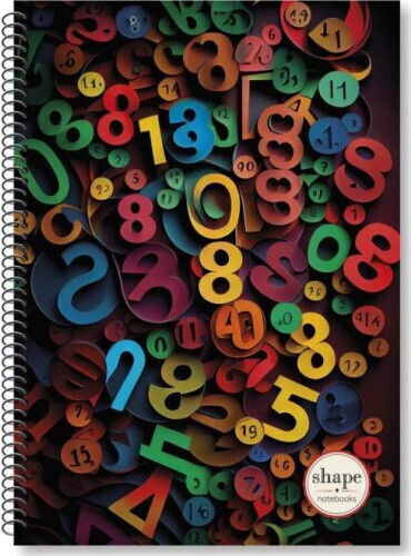Shape Notebooks Спирална Тетрадка На Райета B5 90 Листове 3 Теми Numbers (Различни Дизайни)