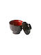 Ready Ceramic Salad Bowl Black 9x9x9cm