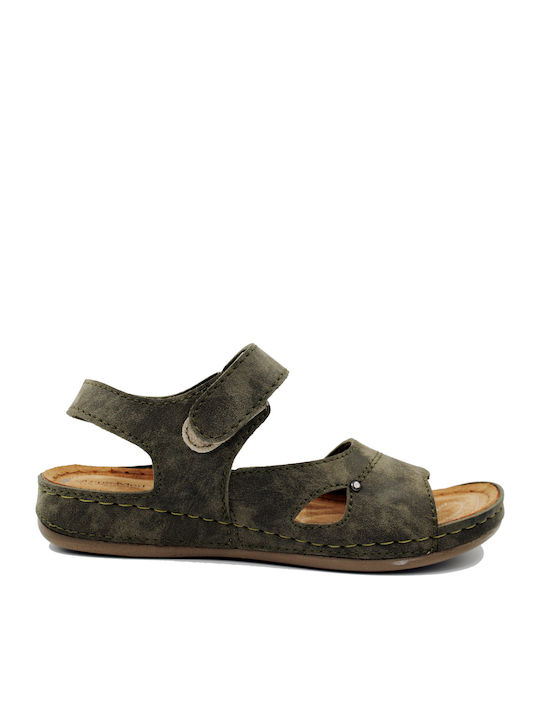 Flache Sandalen für Damen Anatomisch in Khaki Farbe