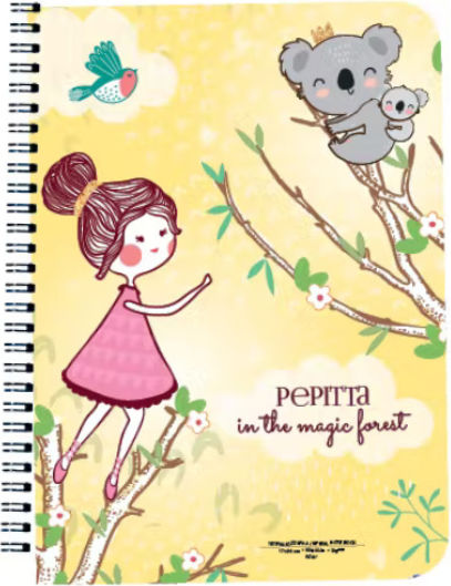 AG Trees Spiral Notebook Ruled B5 2 Subjects Pepitta Yellow 1pcs