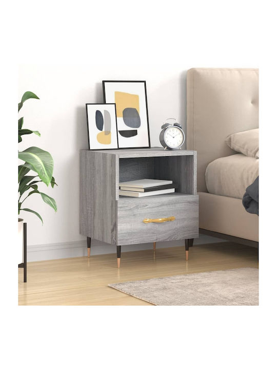 Wooden Bedside Table Gray 40x35x47.5cm