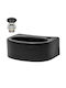 ML-Design Montat pe perete Deasupra Blatului Chiuvetă Ceramică 33.5x25.5x13cm Negru