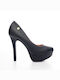 Vizzano Synthetic Leather Pointed Toe Black Heels