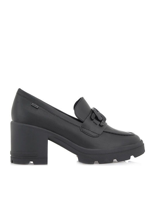 Synthetic Leather Black Heels Melanie