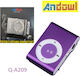 Andowl Q-A209 MP3 Player (16GB) με Οθόνη LCD Μωβ