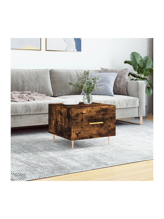 Square Side Table Wooden with Drawers Brown M50...