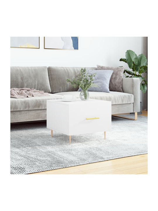 Square Wooden Side Table White L50xW50xH40cm