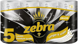 Zebra Χαρτί Υγείας 8 Ρολά 5 Φύλλων